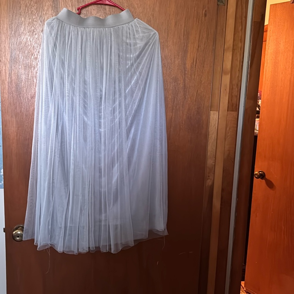 Light purple satin mind mesh skirt